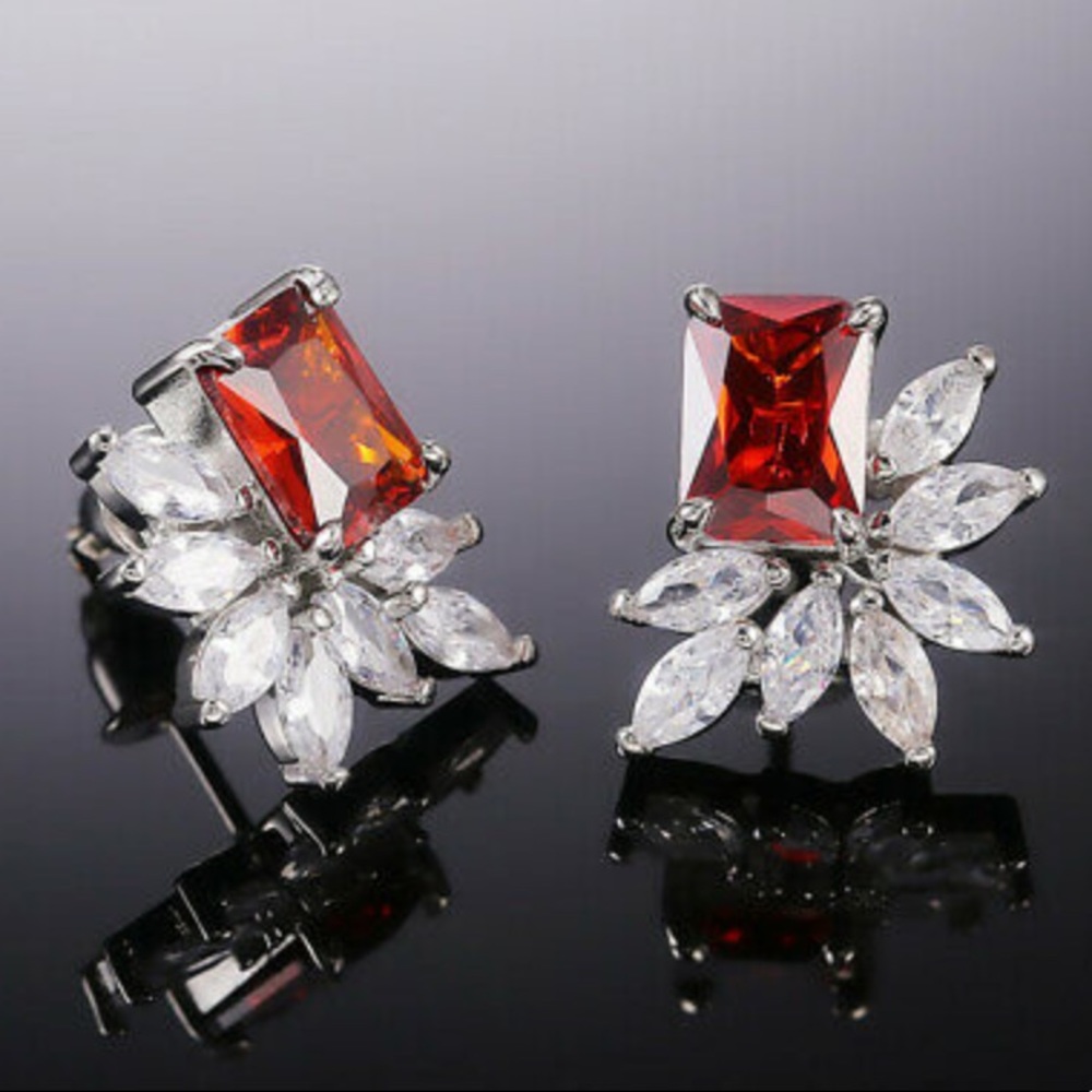 New Sterling silver diamond earrings - Picture 2 of 4